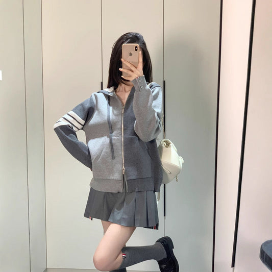 2025SS Left and right colorblock hoodie THOM TREND
