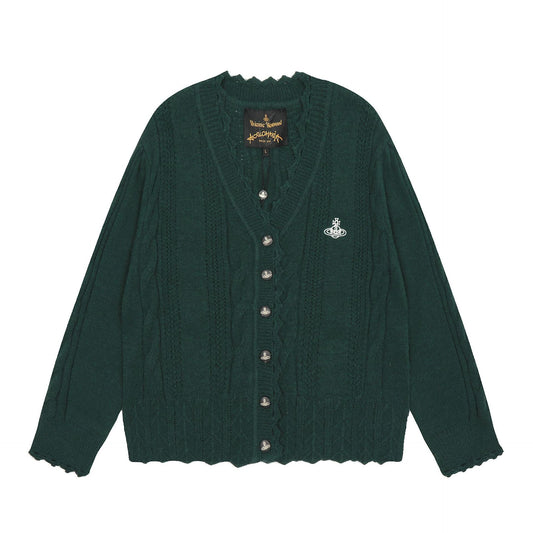 Vivienne Westwood レーストリム コットンウールカーディガン