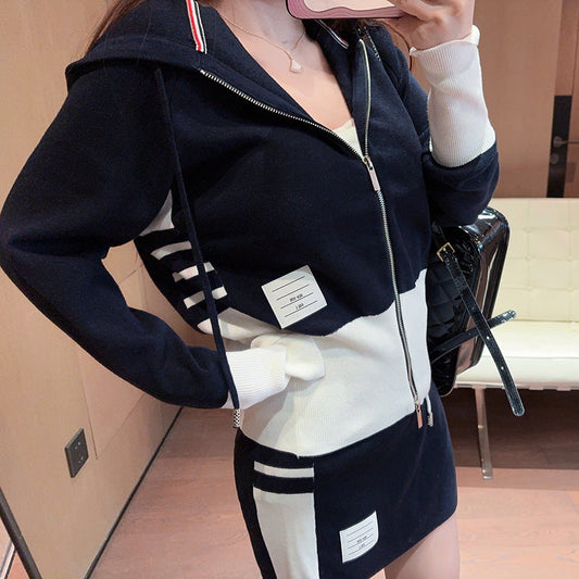 Thom Browne Women's Three-Bar Knit Skirt Suit