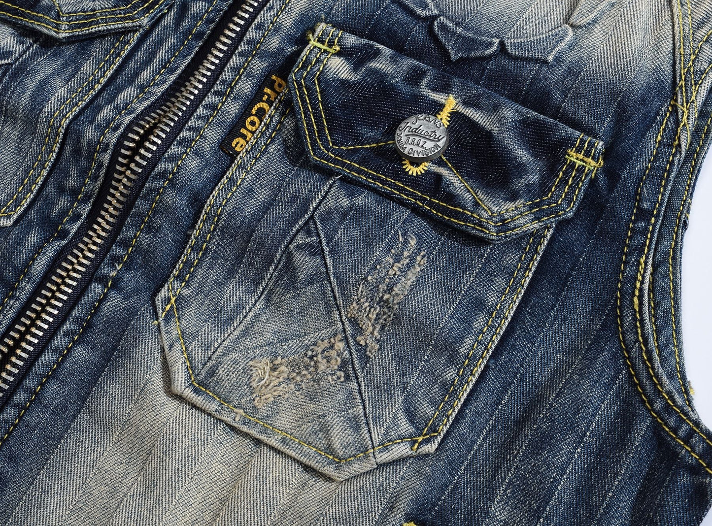 SOLO-DSQ2 25ss zipper Denim Vest coat
