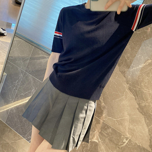 Thom Browne Women's Striped Short Sleeve T-Shirt