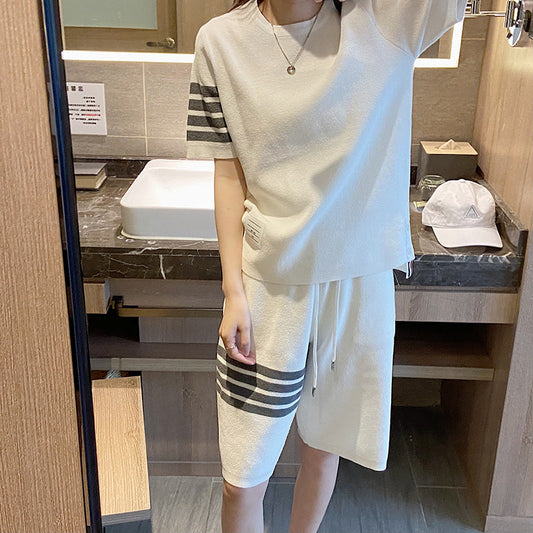 Thom Browne Women's Short-Sleeved Knitted Track Suit