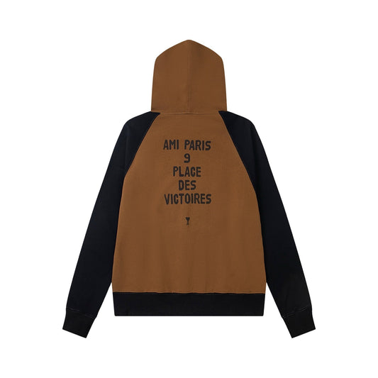 Ami Paris 2026 Unisex Color-blocked hoodie
