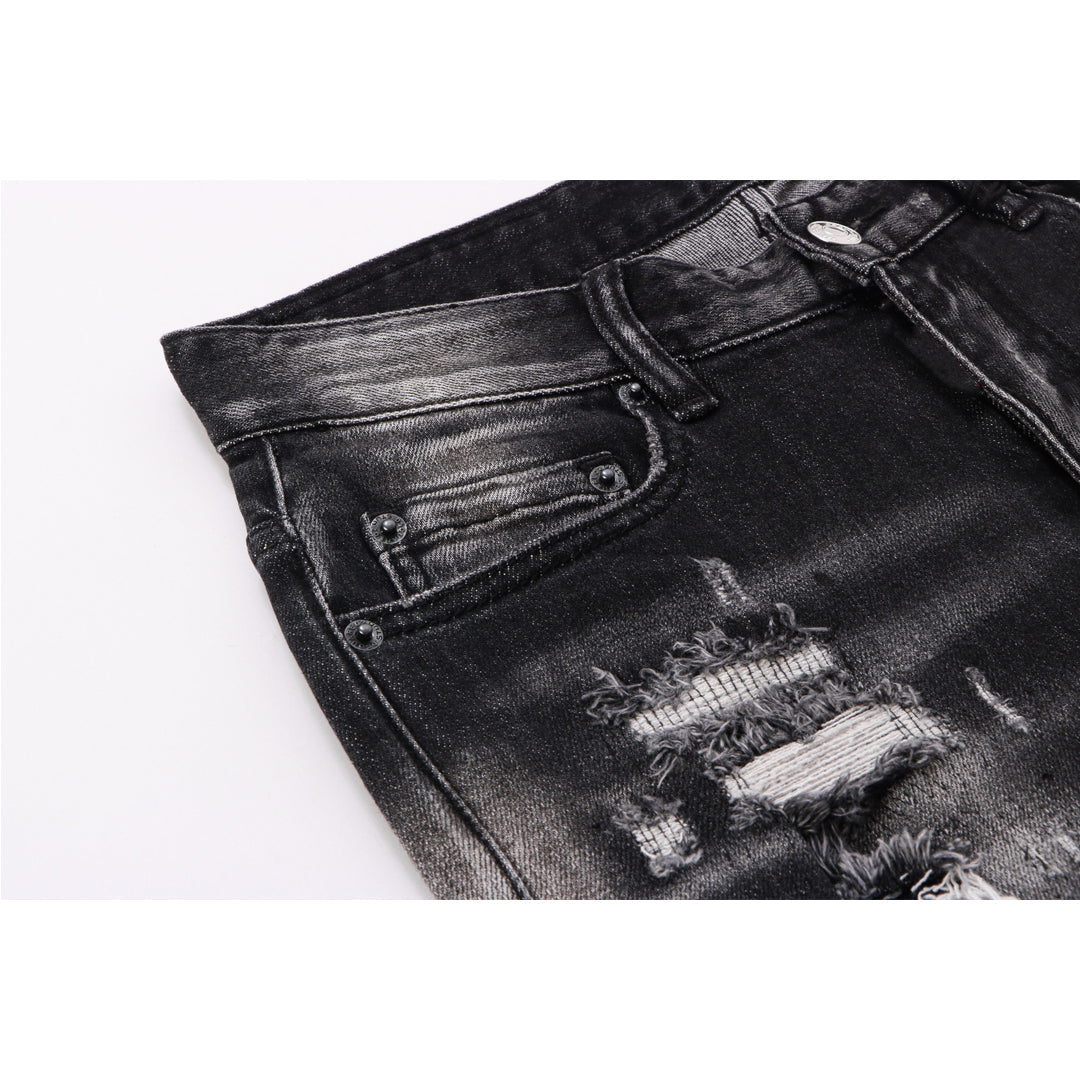 SOLO-DSQ2 Elastic washable holes Jeans