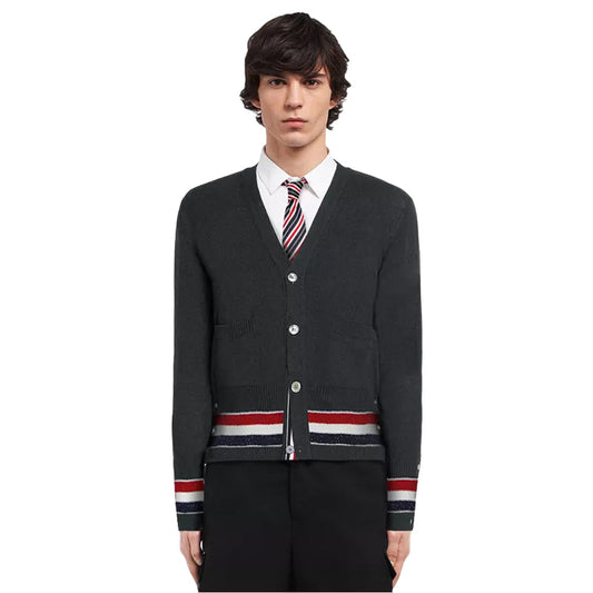 Thom Browne 4-Bar Thick knitted jacket