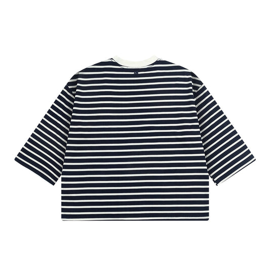 Ami Paris Women's Striped T-Shirt - Classic French Style Tee
