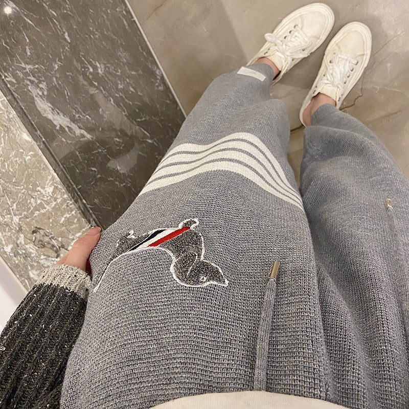 Thom Browne Women's Thickened Sweatpants with Cuffs