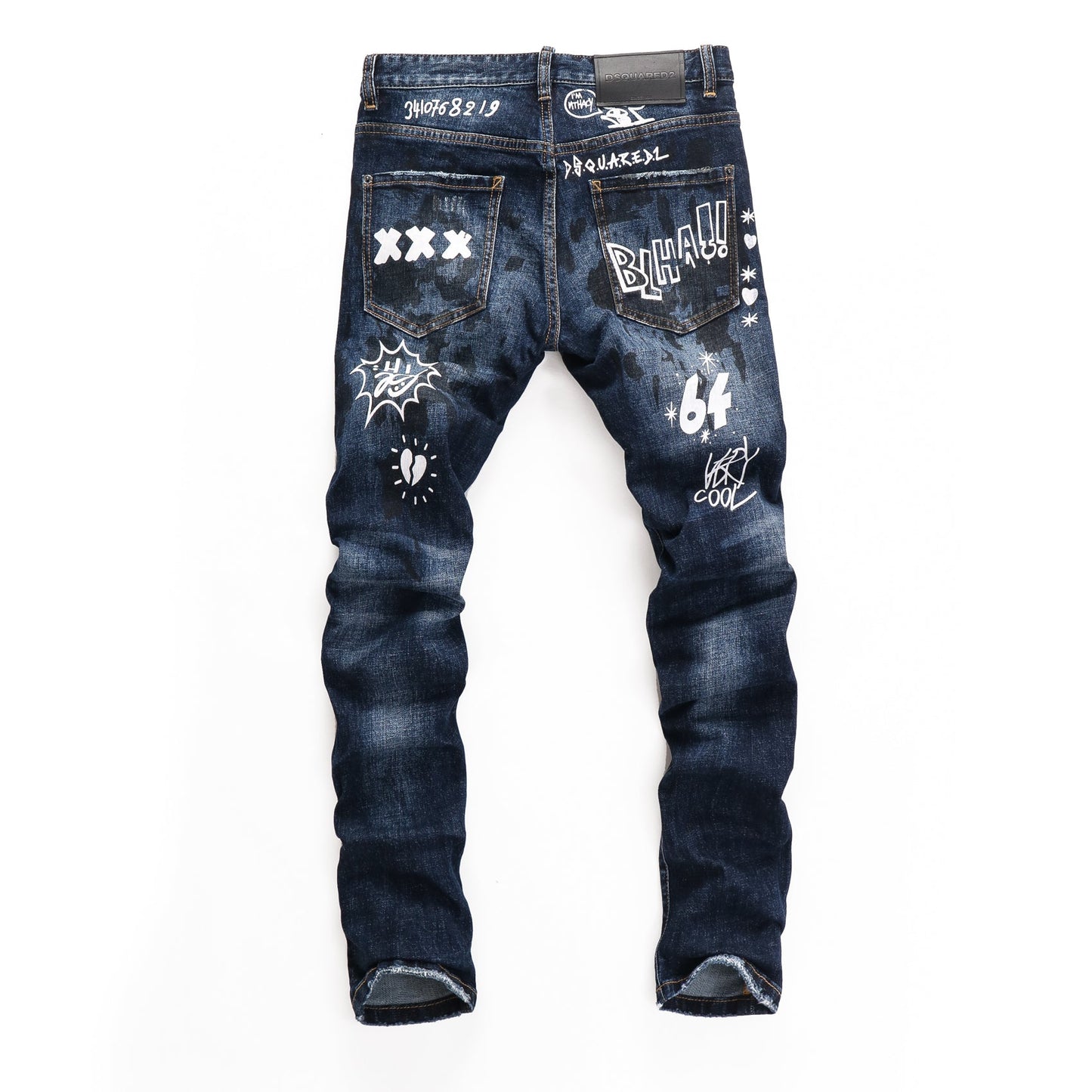 SOLO-DSQ2 Blue Graffiti Jeans