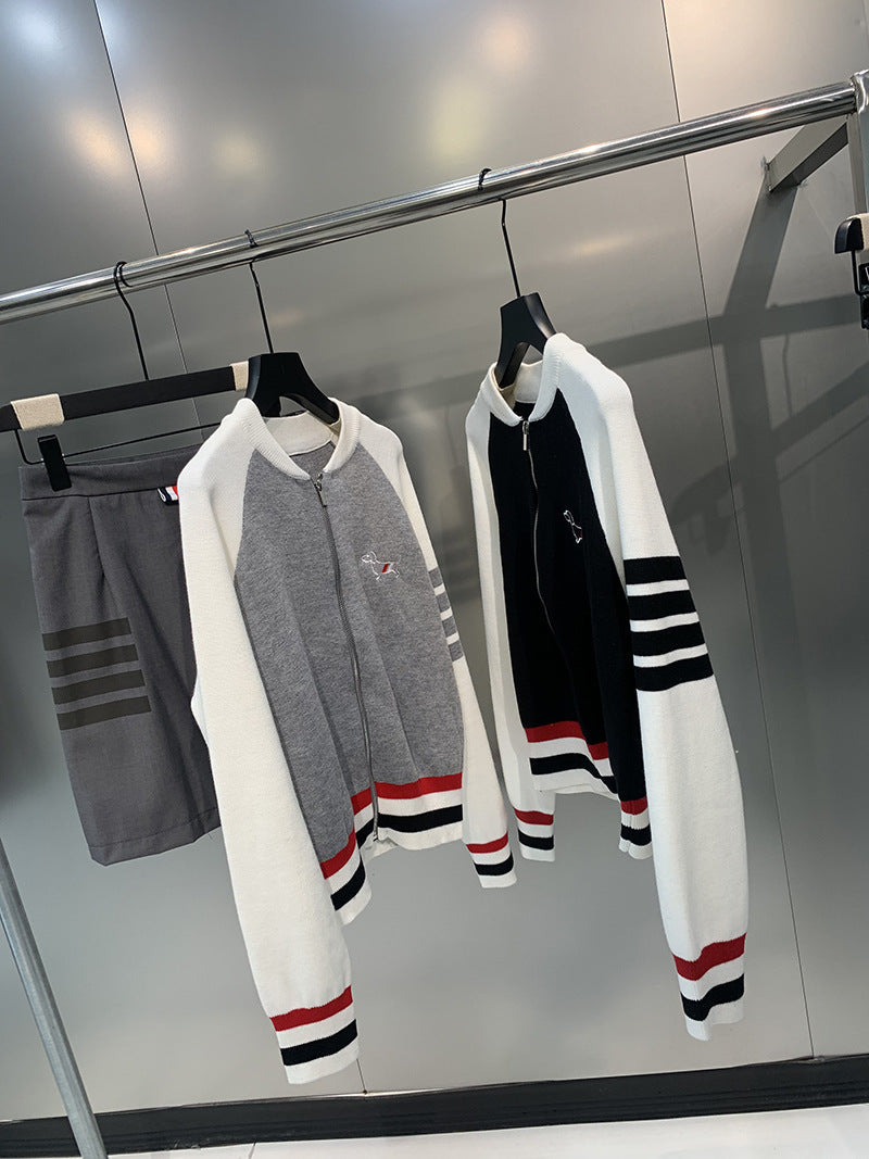 Thom Browne Women's Baseball Sweatshirt Jacket