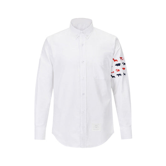 Thom Browne 4-Bar Embroidery Shirt