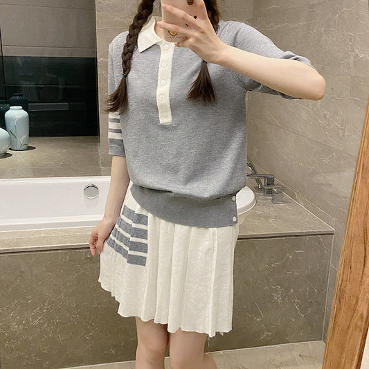 Thom Browne Women's Short-Sleeved Polo Shirt