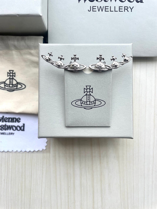 Row of Saturn Stud Earrings