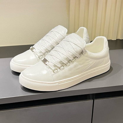 Balenciaga Unisex Leather Sneakers | Classic Striped Grosgrain Buckle