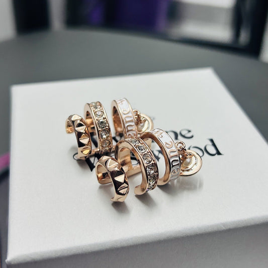 Rhinestone Hoop & Stud Earrings
