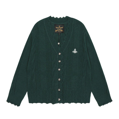 Vivienne Westwood レーストリム コットンウールカーディガン