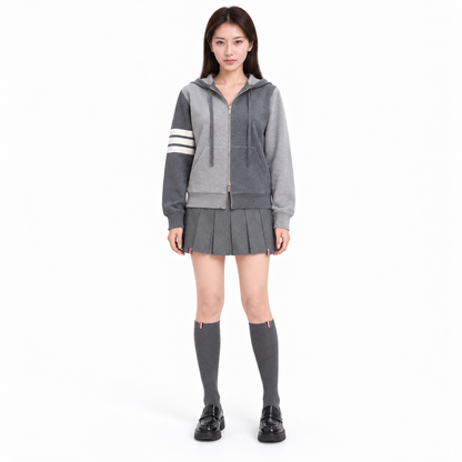 Thom Browne 2025SS Left and Right Colorblock Hoodie