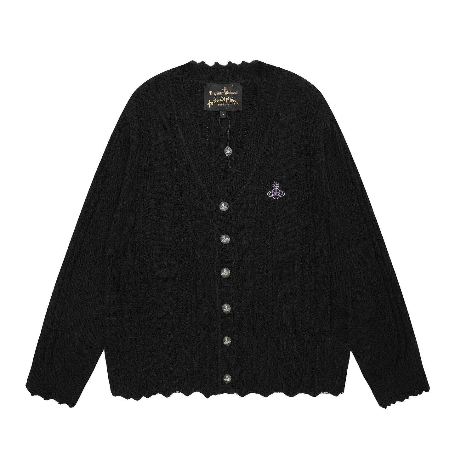 Vivienne Westwood レーストリム コットンウールカーディガン