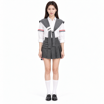 Thom Browne Small knitted knotted thin shawl