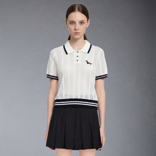 Thom Browne 2026 Open-knit Polo Shirt