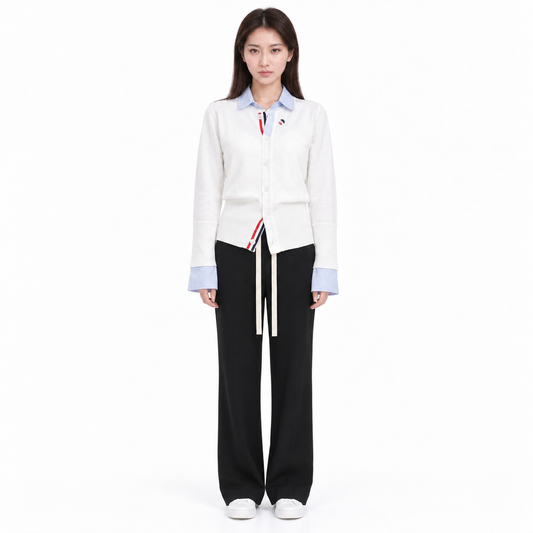 Thom Browne Ladies fake two piece cardigan