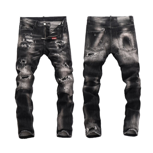 SOLO-DSQ2 Elastic washable holes Jeans