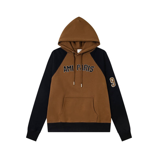 Ami Paris 2026 Unisex Color-blocked hoodie
