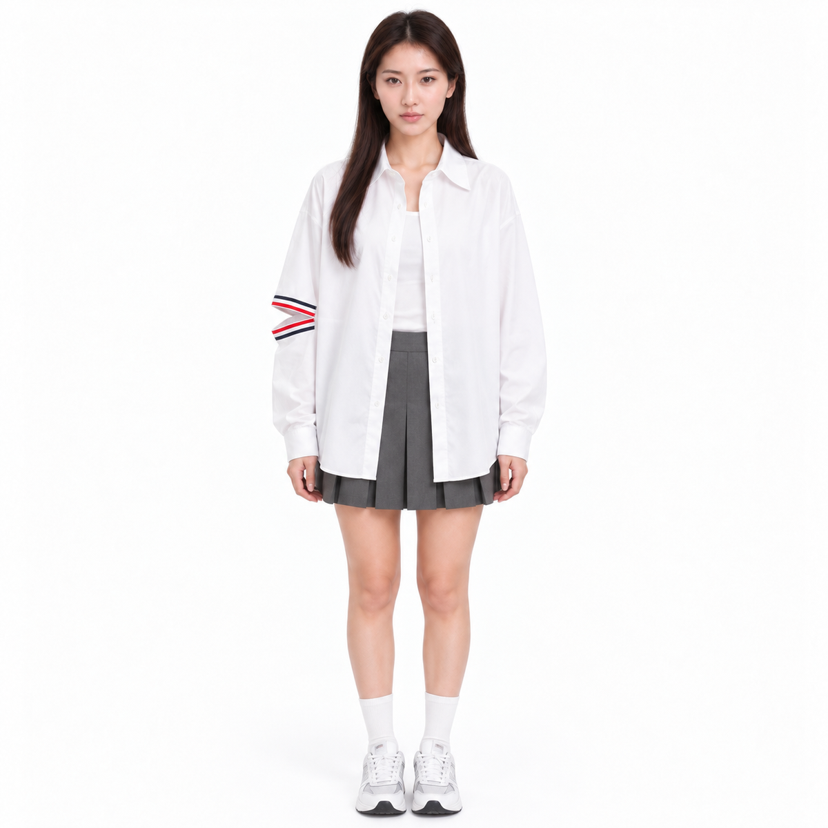 Thom Browne Women's Double Sleeve Label Shirt