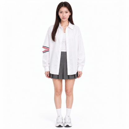 Thom Browne Women's Double Sleeve Label Shirt