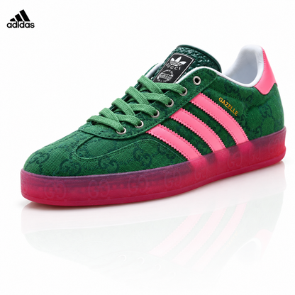 Adidas Originals Gazelle GG Monogram Green Pink Sneakers