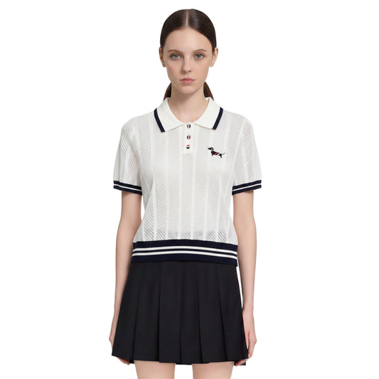 Thom Browne 2026 Open-knit Polo Shirt