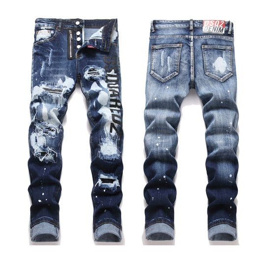 New-DSQ2 Blue Ripped Jeans