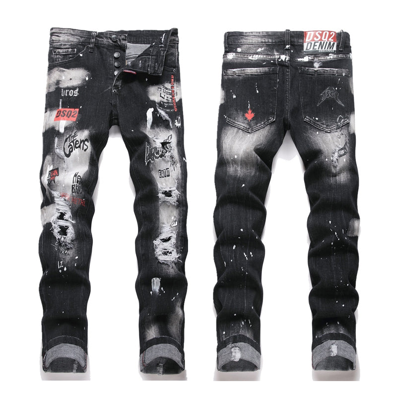 dsquared2 2026 Spring/Summer Men's Wide-Leg Distressed Denim Jeans