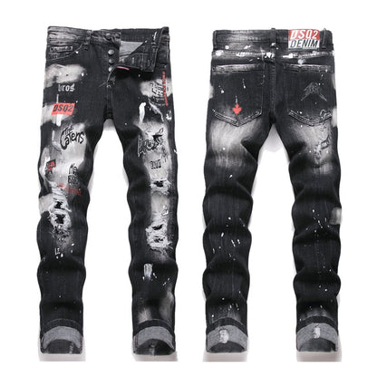 dsquared2 2026 Spring/Summer Men's Wide-Leg Distressed Denim Jeans