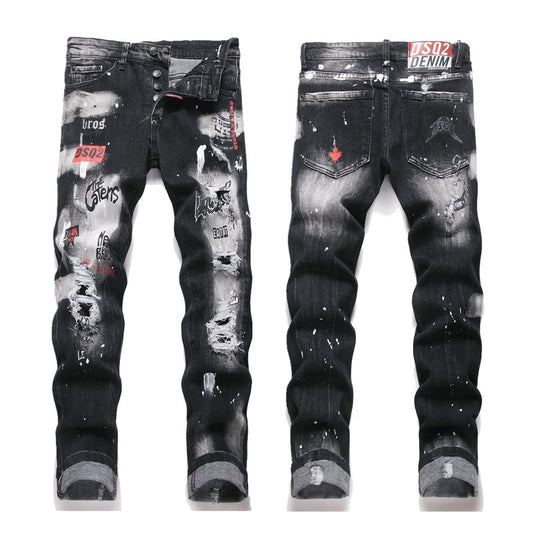 dsquared2 2026 Spring/Summer Men's Wide-Leg Distressed Denim Jeans