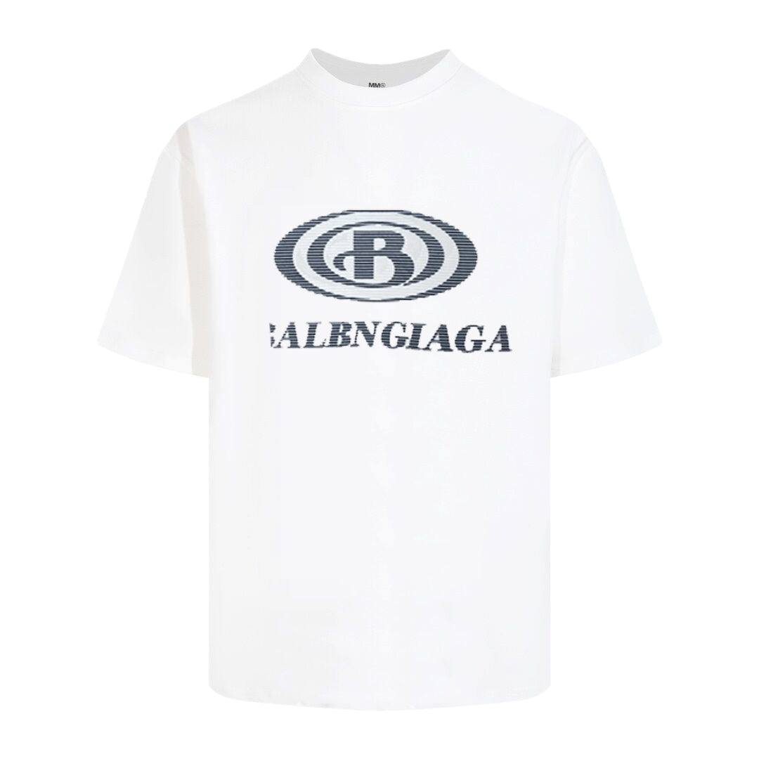 Balenciaga 2025SS Men's Graphic Printed Cotton T-Shirt | Black & White