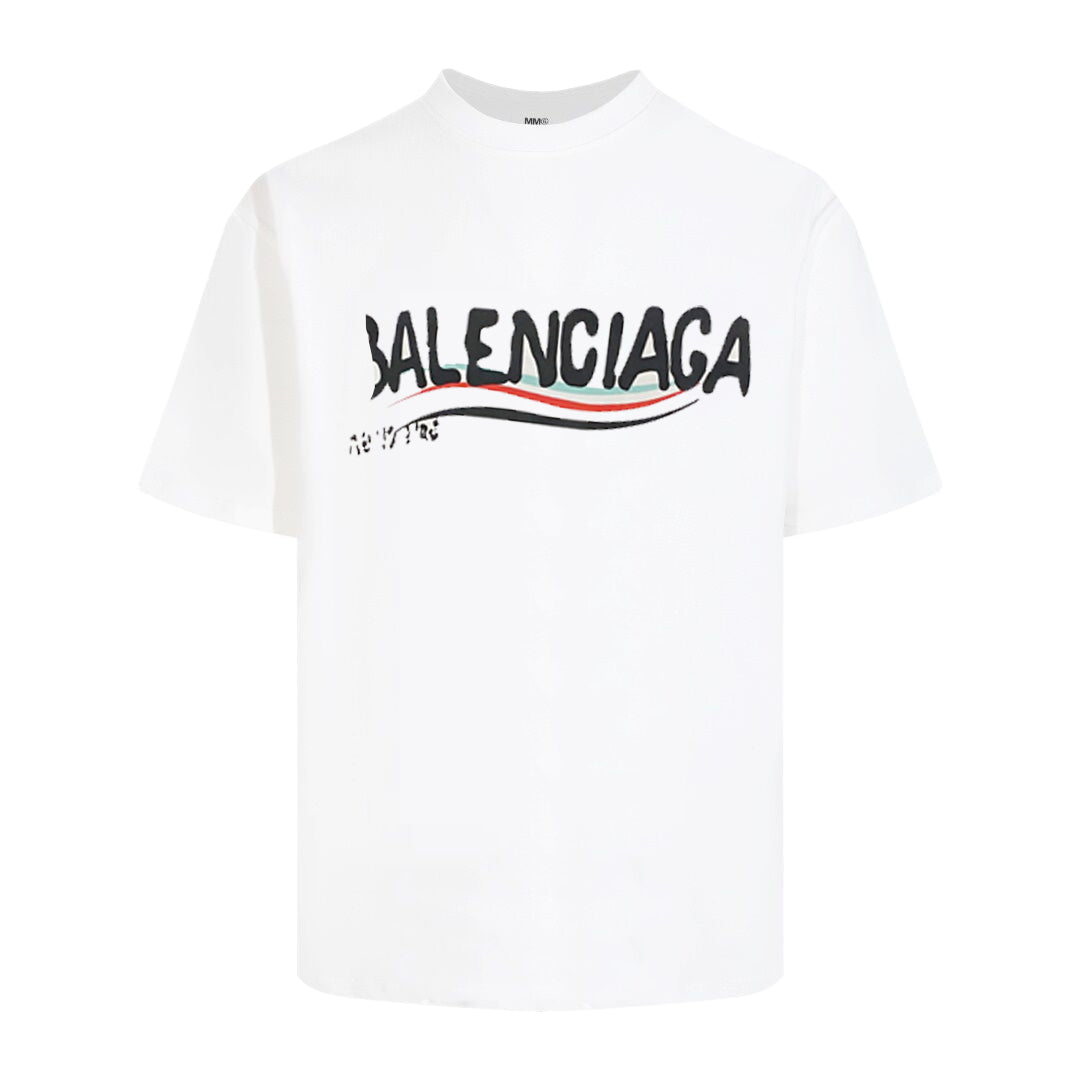 Balenciaga 2025SS Men's Classic Cotton T-Shirt | Black & White