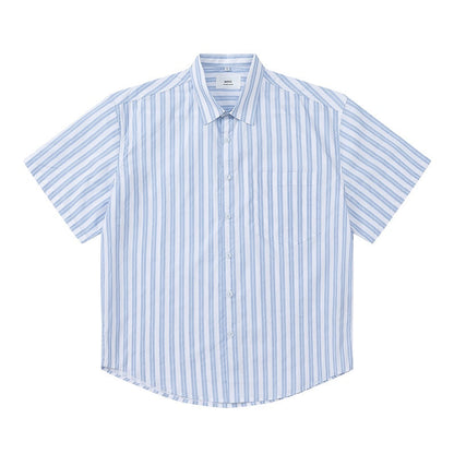 AMI PARIS Unisex Short-Sleeve Striped Shirts