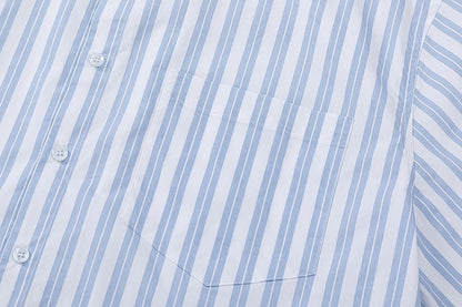 AMI PARIS Unisex Short-Sleeve Striped Shirts