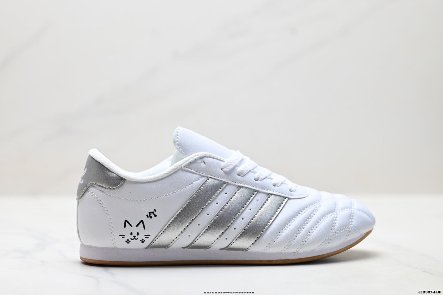 Classic White & Silver Court Sneakers