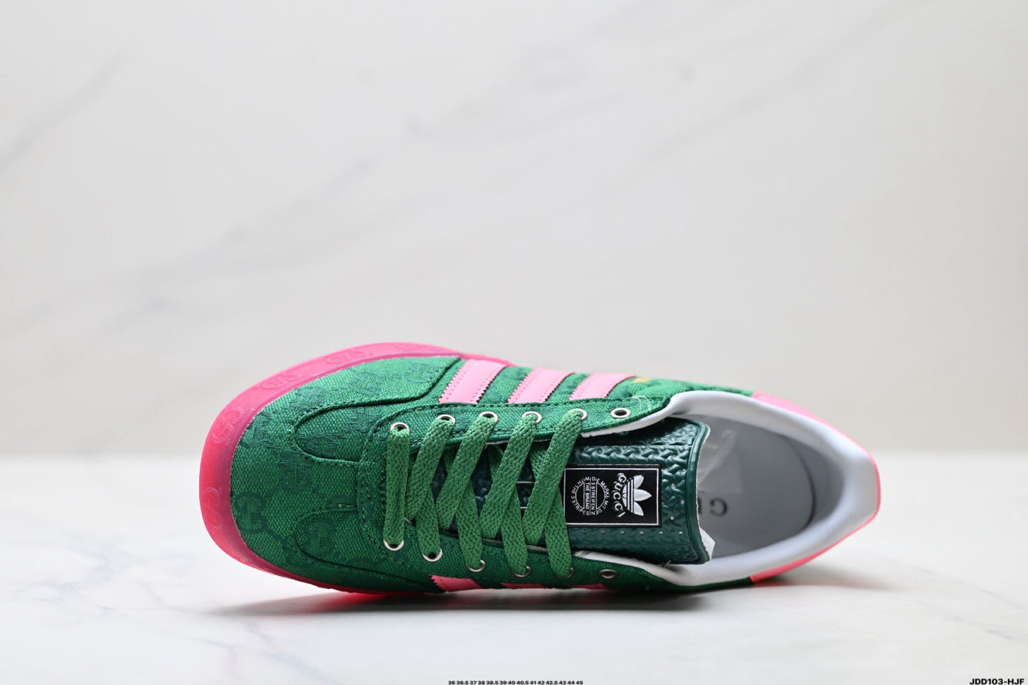 Adidas Originals Gazelle GG Monogram Green Pink Sneakers