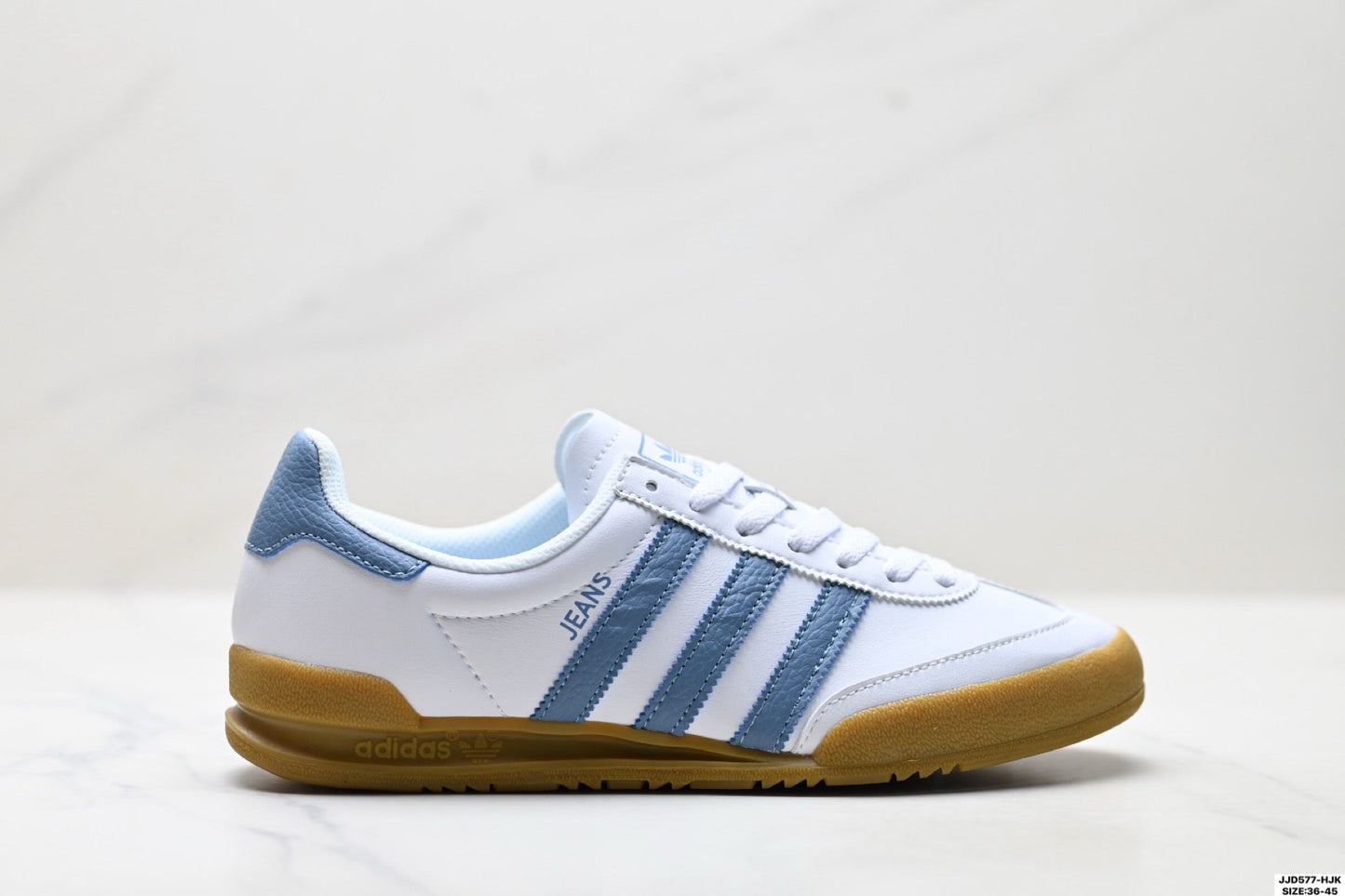 Adidas Jeans White Blue Gum Sole Sneakers – Classic Retro Lifestyle Shoes