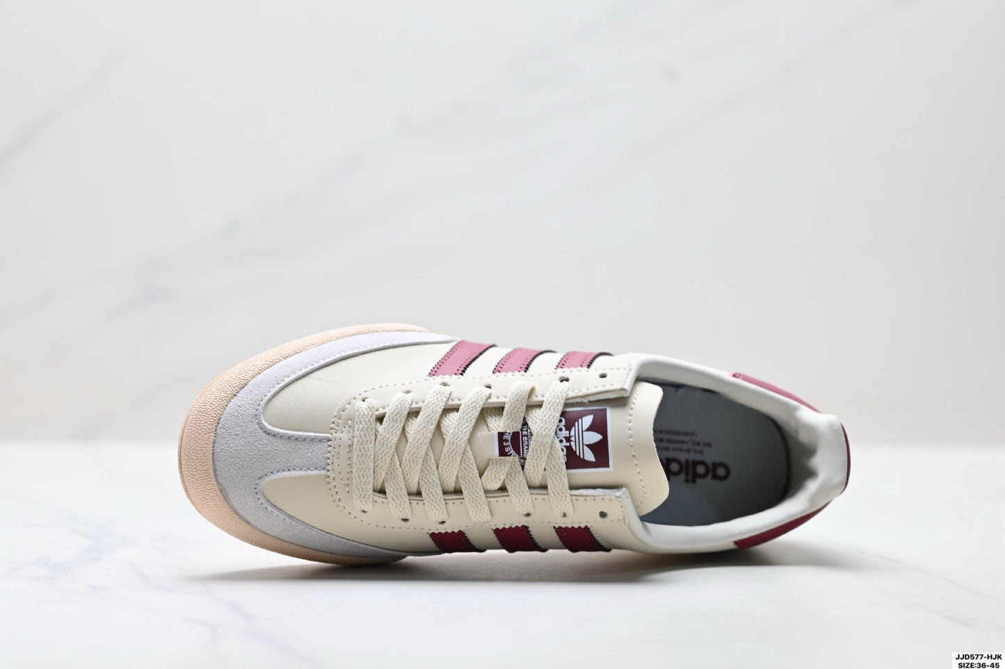 Adidas Jeans Off White Burgundy Sneakers – Classic Retro Lifestyle Shoes