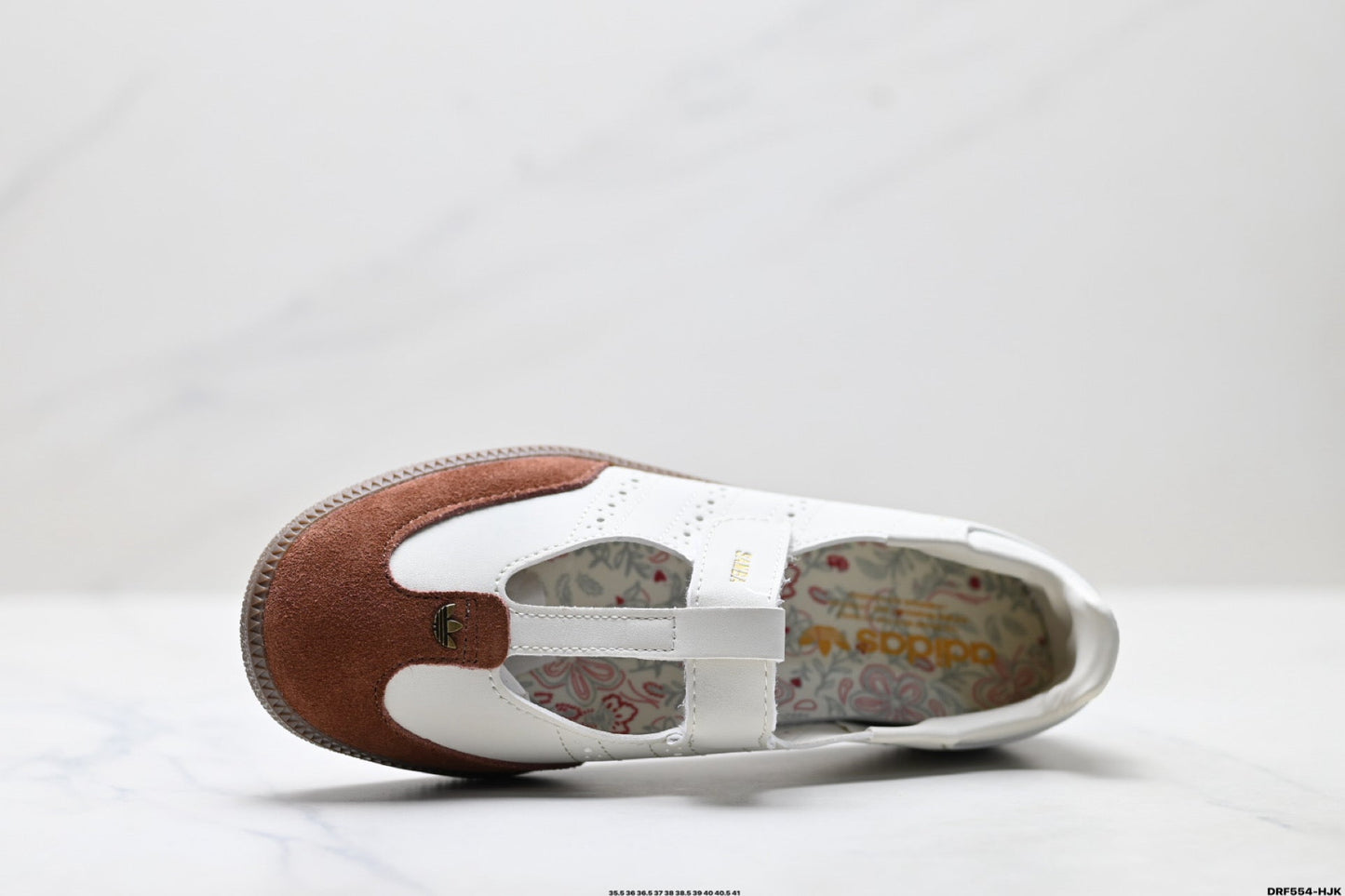 Adidas Samba Mary Jane Leather Sneakers – White Brown Retro Ballet Shoes