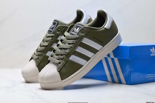 Adidas Superstar Olive Green Leather Sneakers – Classic Lifestyle Shoes