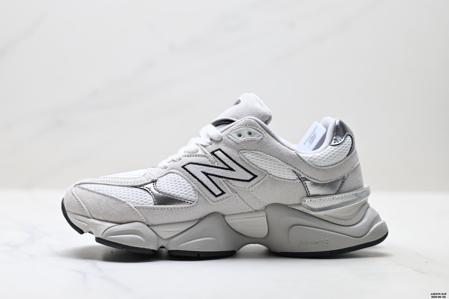 New Balance 9060 Retro Lifestyle Sneakers – White Silver