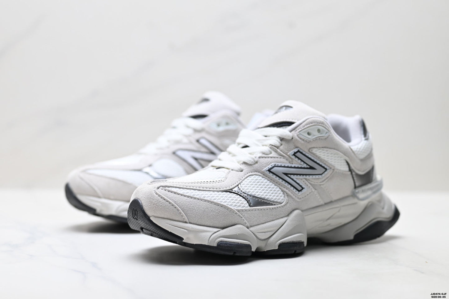 New Balance 9060 Retro Lifestyle Sneakers – White Silver