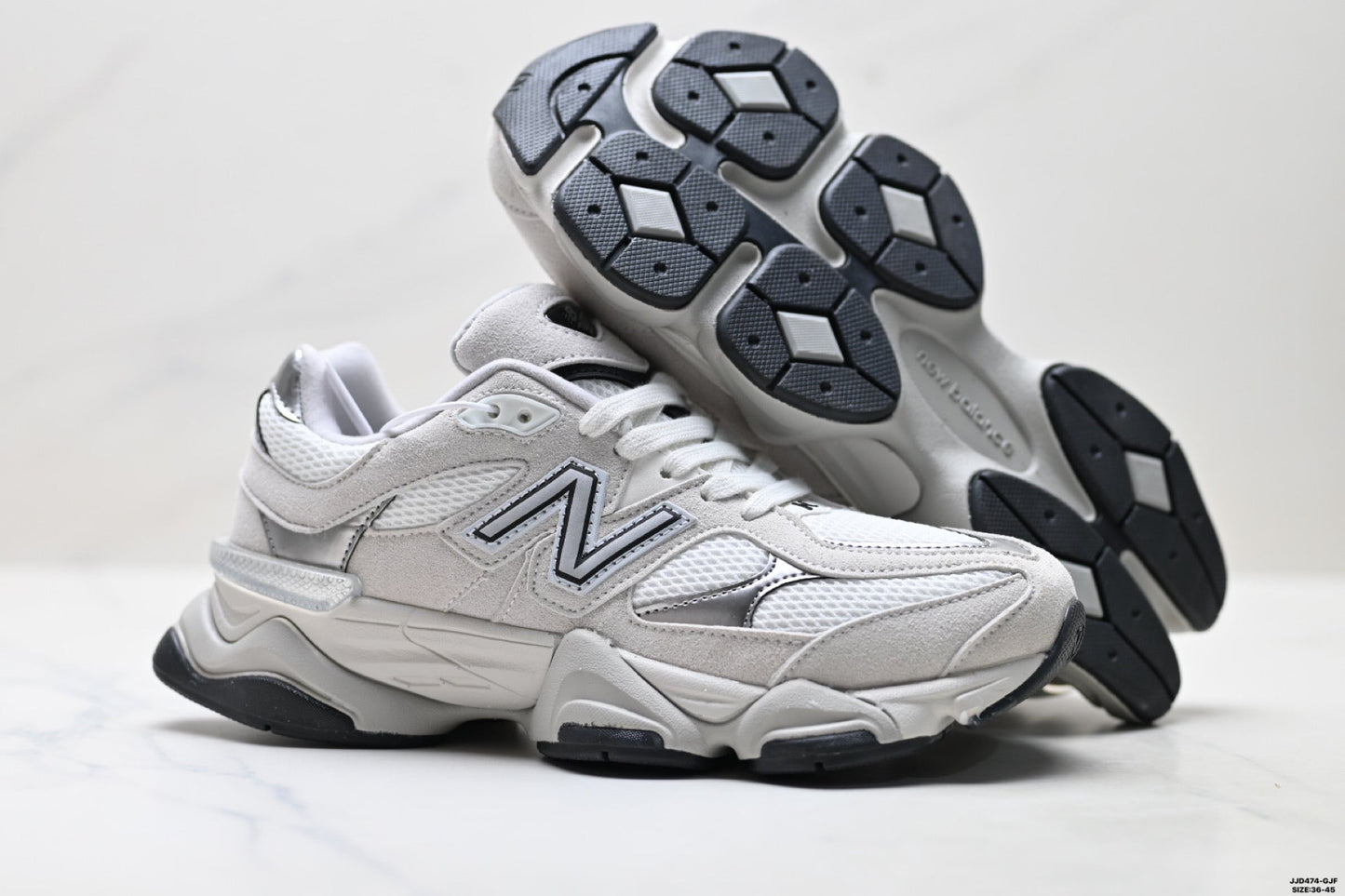 New Balance 9060 Retro Lifestyle Sneakers – White Silver