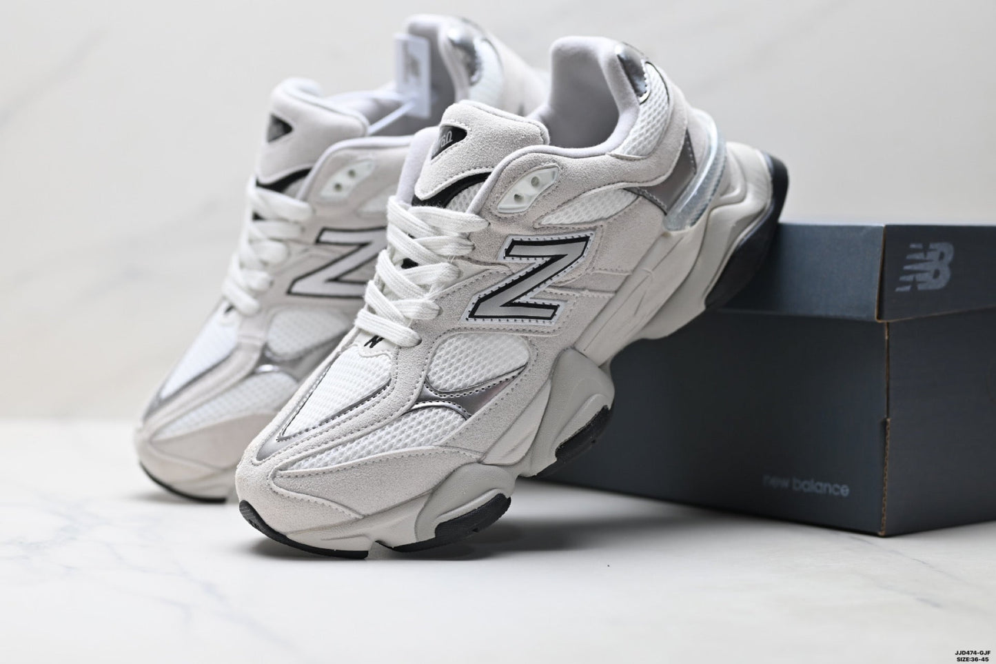 New Balance 9060 Retro Lifestyle Sneakers – White Silver