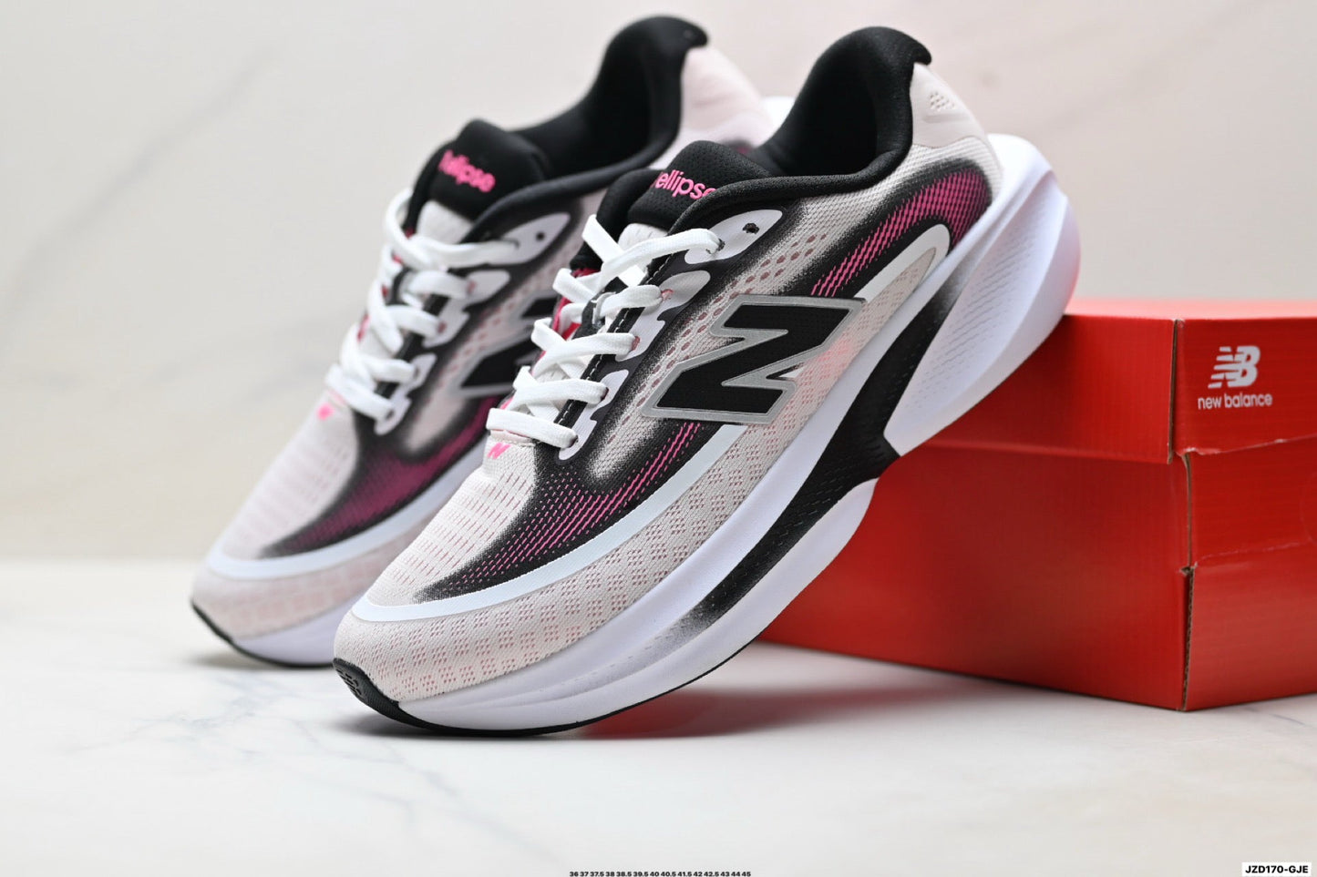 New Balance Ellipse v1 Running Shoes – White Pink Black