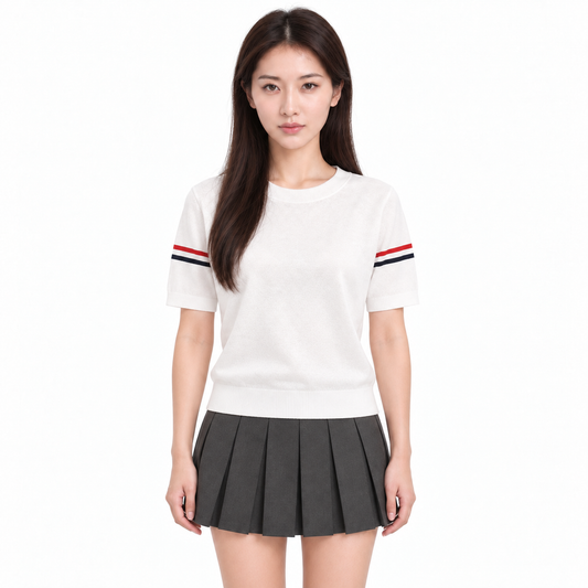 Thom Browne Women's Striped Short Sleeve T-Shirt